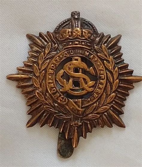 Ww1 Army Service Corps Cap Badge Kc Brass Slider Antique Original £2999 Picclick Uk