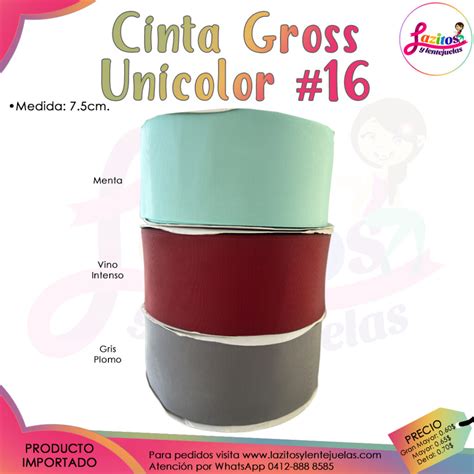 Cinta Gross Unicolor Lazitos Y Lentejuelas