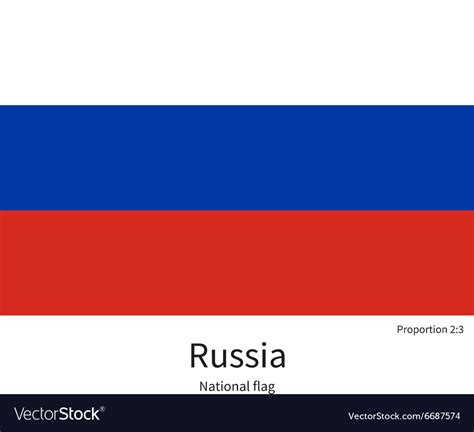 National Flag Of Russia With Correct Proportions Vector Image