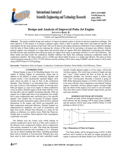 Design and Analysis of Improved Pulse Jet Engine