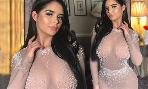Busty Demi Rose Showcases Her Curves In A Clingy Nude Coloured Dress Daily Mail Online