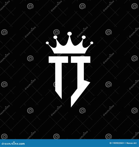 TI Logo Monogram Emblem Style With Crown Shape Design Template Stock