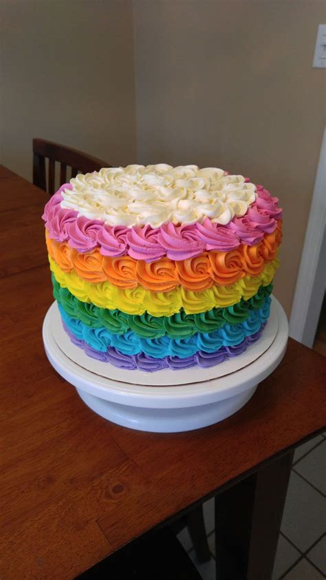 Rainbow Rosette Cake Rosette Cake Cake Cupcake Cakes