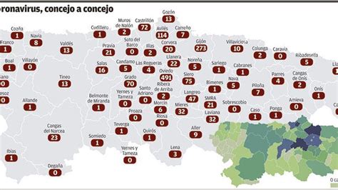 El mapa del COVID 19 en Asturias hasta el 7 de abril La Nueva España