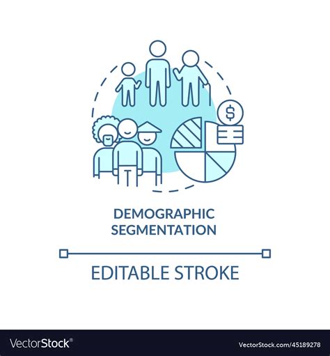 Demographic Segmentation Blue Concept Icon Vector Image