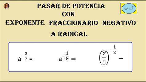 Matem Ticas Secundaria Eso Pasar De Potencia Con Fracci N En Exponente