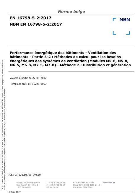 Nbn En Performance Nerg Tique Des B Timents Ventilation