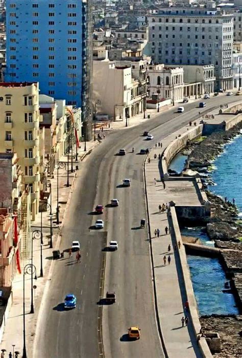 Malecon, Havana Waterfront air view