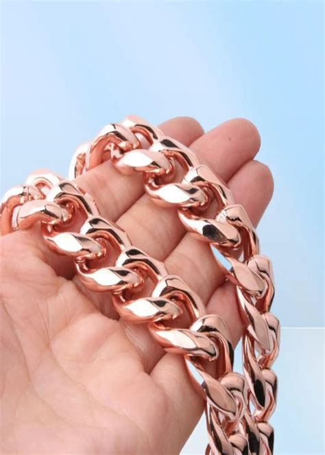 Rose Gold Stainless Steel Cuban Link Necklace For Men Elegant Party Mens Jewelry And Christmas