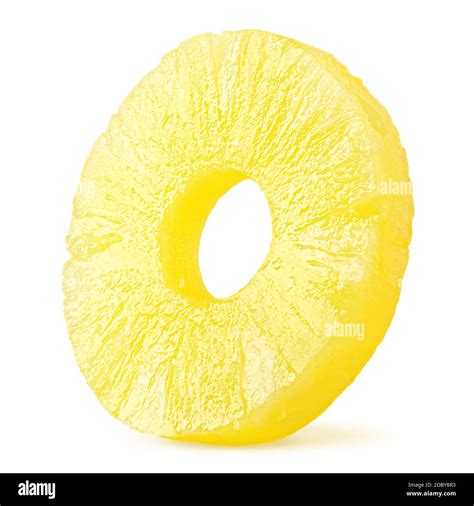 Pineapple Slice Ring Isolated On White Background Clipping Path