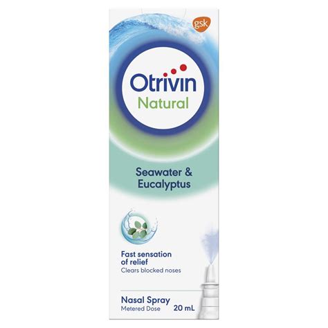 Buy Otrivin Natural Sea Water And Eucalyptus Nasal Spray 20ml Online At