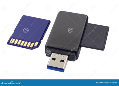 Flash Memory Card Reader and Flash Memory Card Stock Image - Image of ...