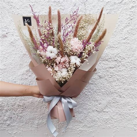 Jual Buket Bunga Romantic Pink Bouquet Buket Bunga Kering Dried