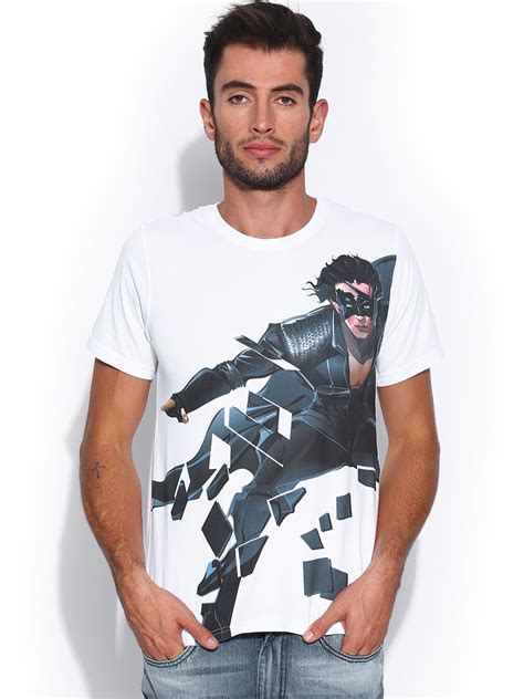 Buy Myntra Men White Krrish 3 Print Pure Cotton T Shirt Tshirts For