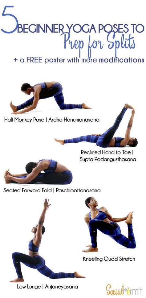 Beginner Yoga Poses To Prep For Splits Socialherrmitme Easy Yoga Workouts Yoga For