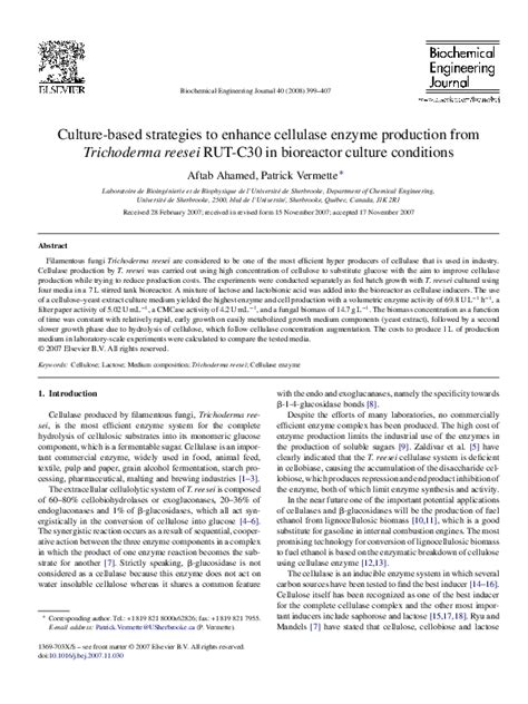 Pdf Culture Based Strategies To Enhance Cellulase Enzyme Production