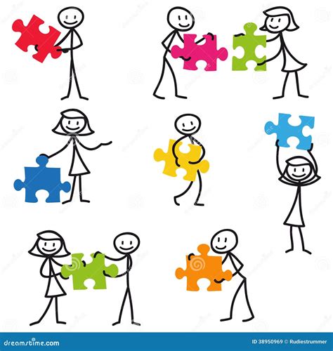 Stick Man Stick Figure Jigsaw Puzzle Stock Vector Illustration Of