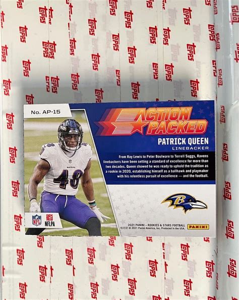 2021 ROOKIES STARS ACTION PACKED PATRICK QUEEN BALTIMORE RAVENS Ap 15