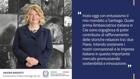 Valeria Biagiotti La Nuova Ambasciatrice Italiana In Cile Onu Italia