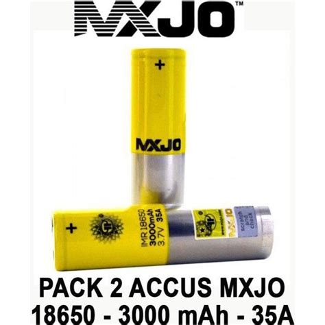 PACK 2 ACCUS MXJO 18650 De 3000 MAh 35A Flat Top Etui De