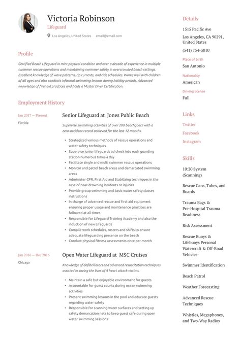 24 Lifeguard Resume Example Pdfs 2024