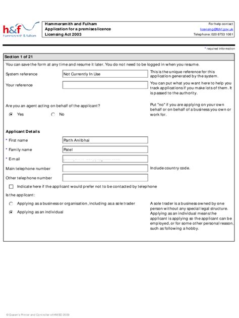 Fillable Online Democracy Lbhf Gov Appendix A Application Form Pdf Fax