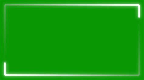 Square Shape Frame White Neon Effect Green Screen Chroma Key No