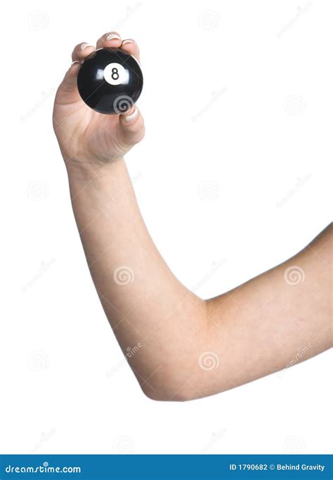 Hand Holding A Pool Ball Isolated On Stock Photography Image