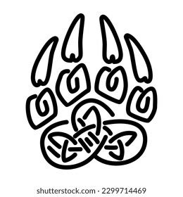 Bear Paw Nordic Symbol Celtic Interlaced Stock Vector (Royalty Free ...