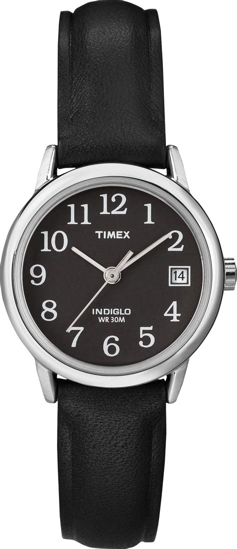 Timex Womens T2n525 Easy Reader Black Leather Strap Watch Timex Watches Watch Wholesalers