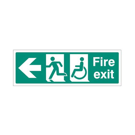 Fire Exit Left Arrow Sign Banner House