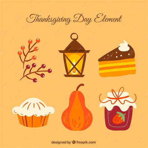 Premium Vector | Thanksgiving elements pack