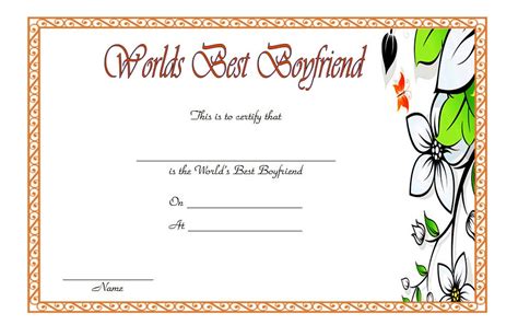 Best Boyfriend Certificate Template 7 | Paddle Templates