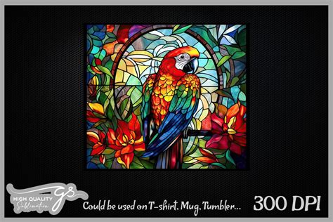 Parrot Stained Glass Background Graphic By Glamousita Sublimation