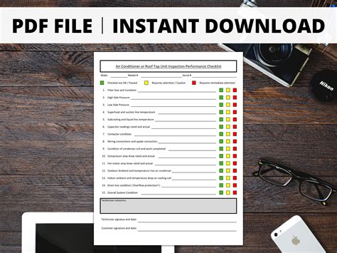 Air Conditioning Or Rooftop Hvac Inspection Checklist Template Etsy