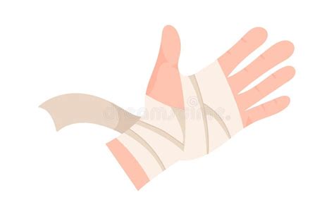 Hand Injuries Treatment with Bandage Up Stock Vector - Illustration of ...