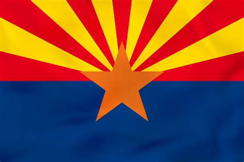 Arizona Waving Flag Arizona State Flag Background Texture Stock