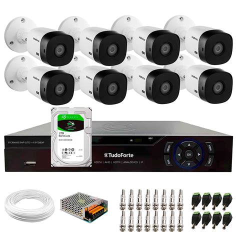 Kit 8 Câmeras Intelbras Vhd 1530 B 5 Megapixel Hdcvi Infra 30m Ip67 Dvr Tudo Forte Tfhdx 3308