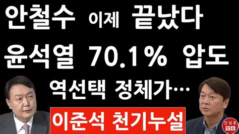 긴급 701 윤석열 충격의 여론조사 민주 지지자들의 안철수 역선택 정체가 드러났다 이준석 방금 충격발언 진성호의