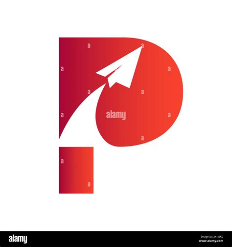 Letter P Travel Logo Combine With Flying Airplane Vector Template