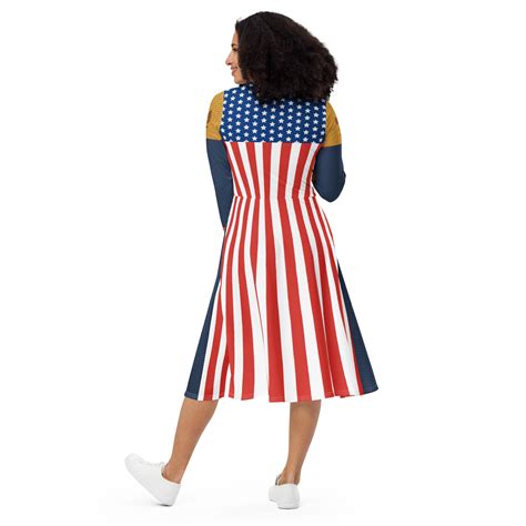 Homelander Costume Long Sleeve Midi Dress – SuperheroSuit.com