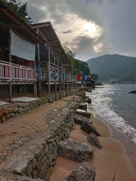 Beaches and Restaurants in Gorontalo Stock Image - Image of rocks ...