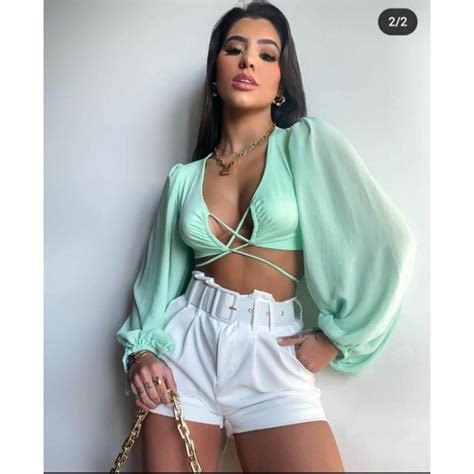 Cropped Gringa Manga Longa Bufante Shopee Brasil