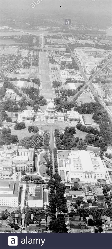 Aerial View Of The United States Capitol Washington Monument And