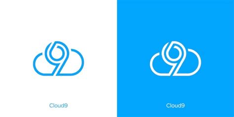 Premium Vector Simple Cloud9 Logo Monogram Cloud Nine Logo Icon