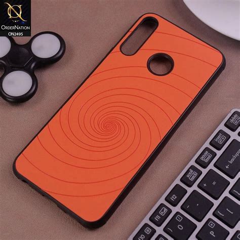 Infinix Hot 8 Cover Orange New Stylish Spiral Ring Leather Texture Ordernation