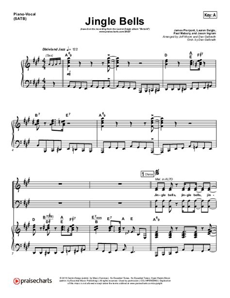 Jingle Bells Sheet Music Pdf Lauren Daigle Praisecharts