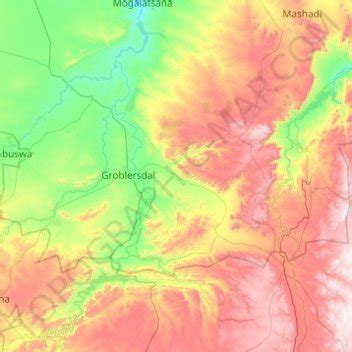 Elias Motsoaledi Local Municipality topographic map, elevation, terrain