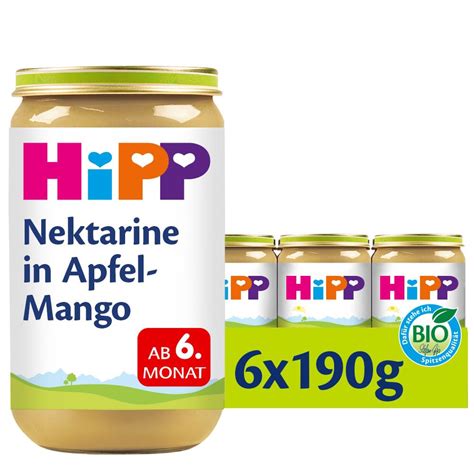 Hipp F R Kleine Feinschmecker Nektarine In Apfel Mango Ohne