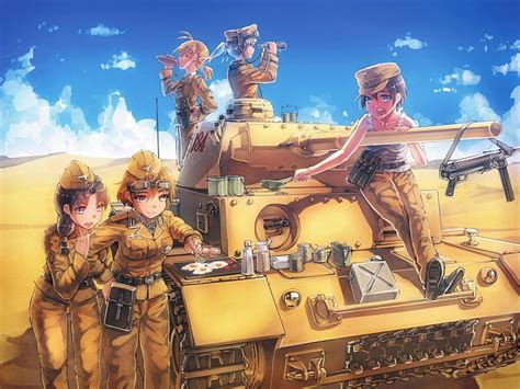 Anime Tank Sand Desert Eggs Army Hd Wallpaper Peakpx